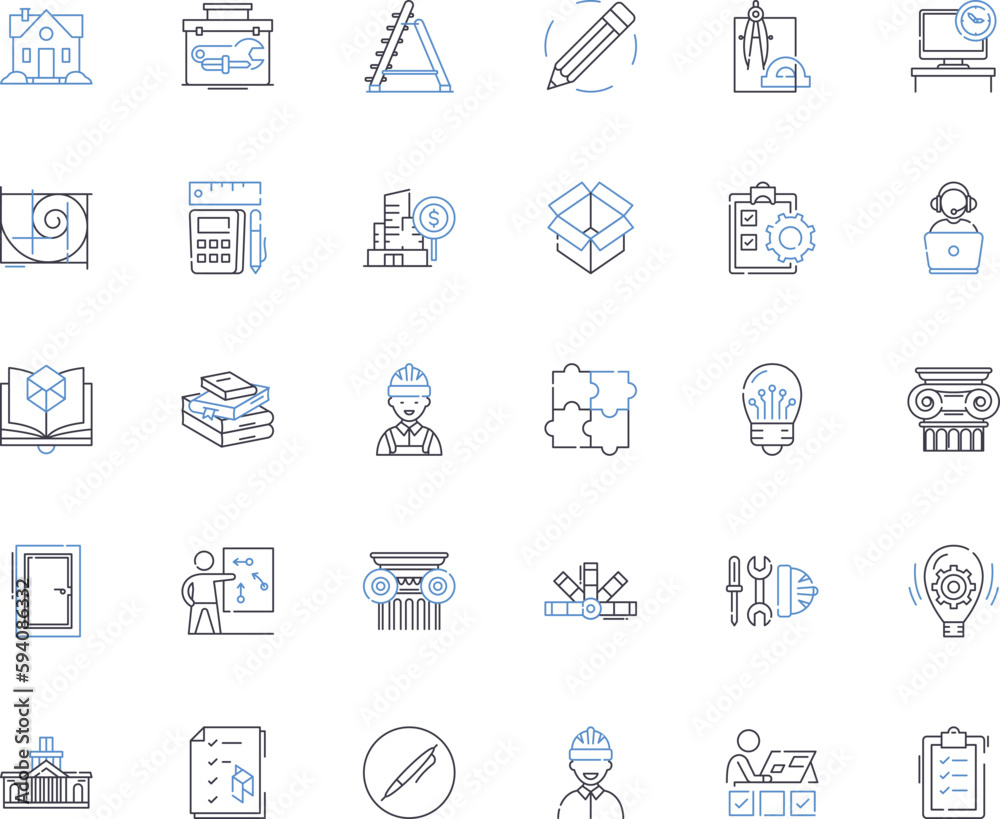 Effective output line icons collection. Efficiency, Productivity, Impact, Results, Success, Goals, Achievements vector and linear illustration. Proficiency,Performance,Capacity outline signs set