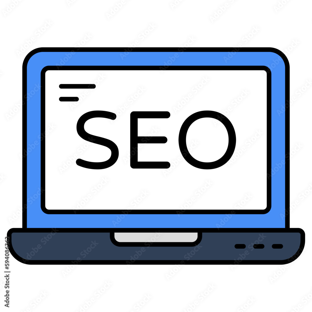 Conceptual flat design icon of search engine optimization Conceptual flat design icon of search engine optimization