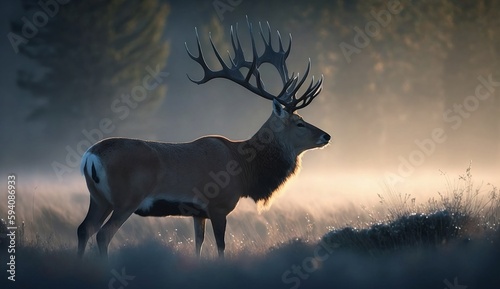 stag in his natural habitat golden morning hour
