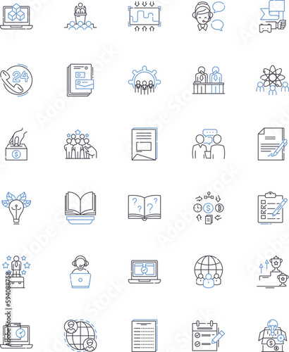 Community responsibilities line icons collection. Civic, Engagement, Accountability, Service, Altruism, Citizenship, Involvement vector and linear illustration. Leadership,Empathy,Unity outline signs
