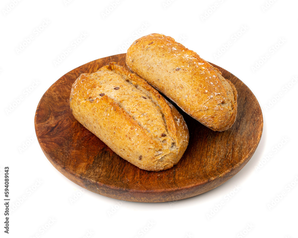 Grain Bread Isolated, Whole Buns with Seeds, Rustic Organic Cereal Bread Grain Bun Grain Bread Isolated, Whole Buns with Seeds, Rustic Organic Cereal Bread Grain Bun