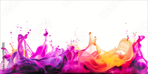 Abstract vibrant pink and orange wave isolated on a white backgroud – modern design banner – Generative ai