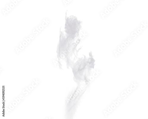 Smoke cloud, white and fog isolated on transparent background gas, steam or explosion with mist design. Dust, puff vaping or pollution for climate change or light air in cutout or png