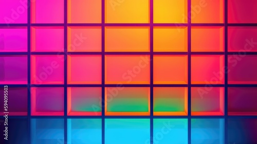 Abstract wallpaper with square grid and vibrant lines