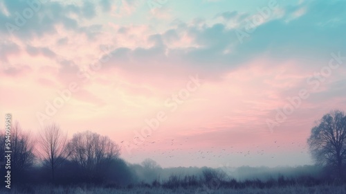 Soft pink sky with clouds