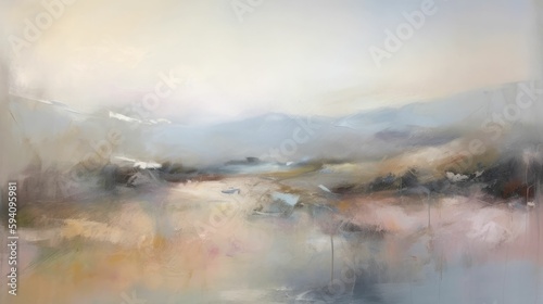 Wallpaper Mural Soft and serene pale mist abstract landscape Torontodigital.ca