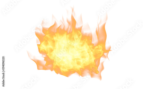 Fire, flame and png with combustion isolated on a background for heat, warmth or burning. Explosion, orange and fireball with an illustration of a torch on transparent space as an element
