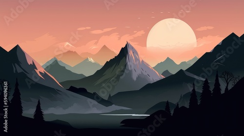Conceptual landscape with mountains © Oliver