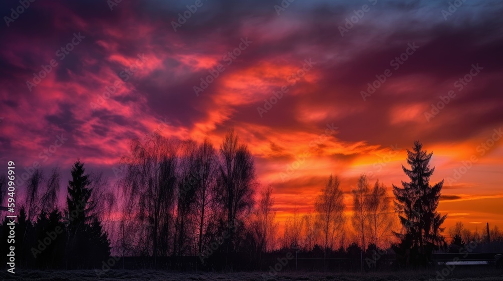 Vivacious sunset with majestic colors and fading light Vivacious sunset with majestic colors and fading light