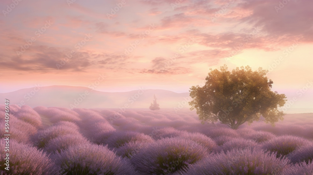 Soft lavender wallpaper with dreamy atmosphere
