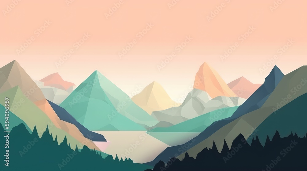 Conceptual mountain landscape