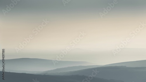 Hazy horizon with soft blurred edges and light