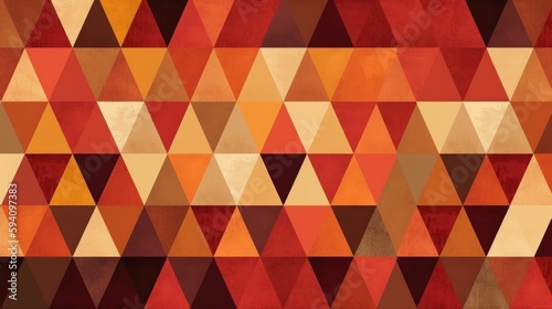 Triangular Tapestry with warm colors and geometry
