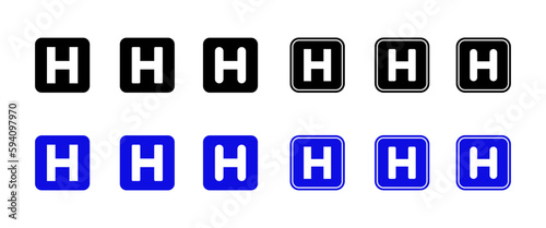 Hospital signs vector icons set