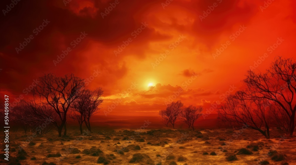 Red Sky with Dreamy Atmosphere