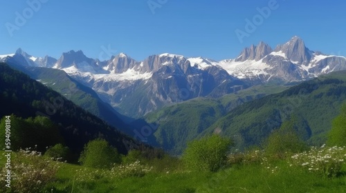 Majestic snow-capped peaks in Alpine © Oliver