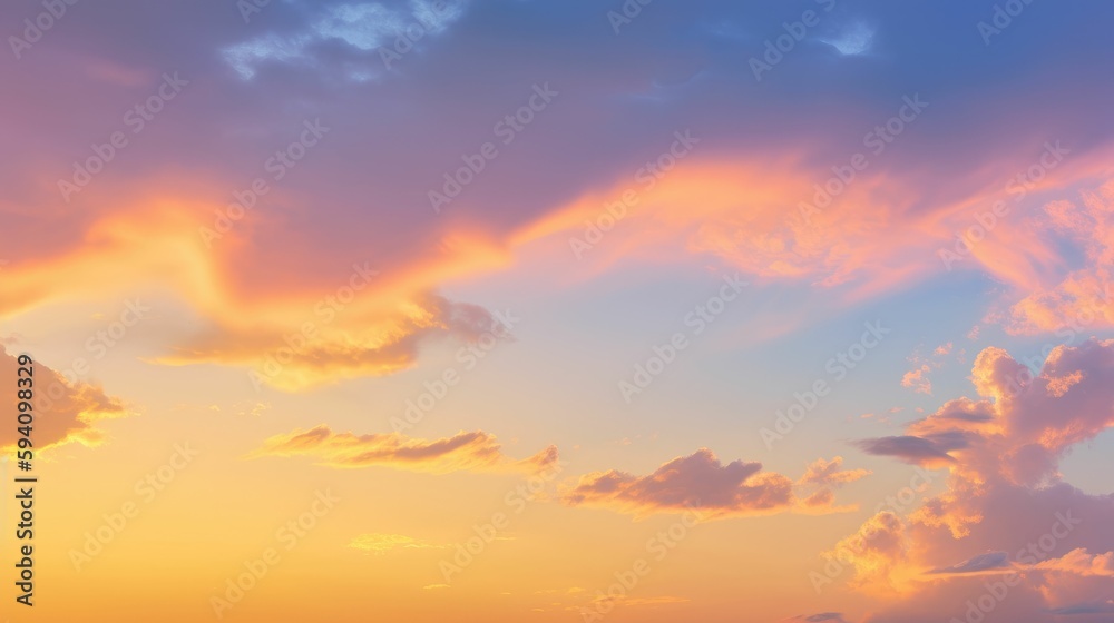 Vibrant golden sky with hints of pink and orange