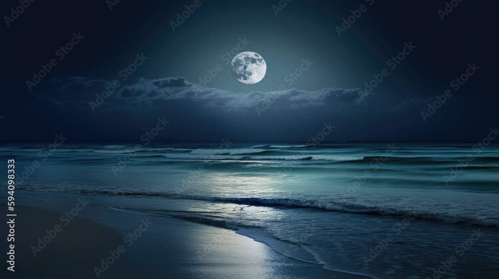 Moonlit Ocean in elegant blue tones