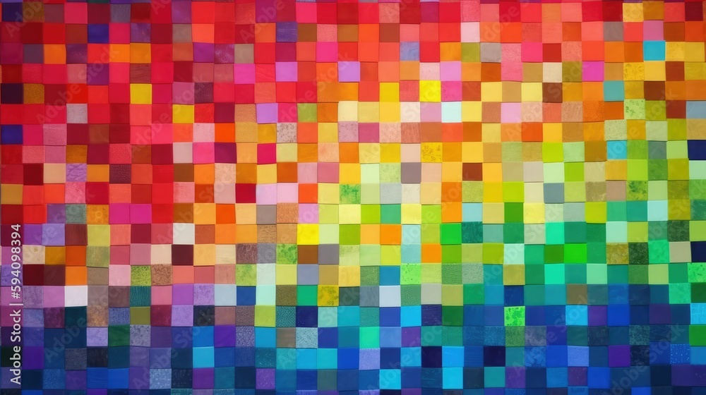 Rainbow Check Multicolor Squares Bright wallpaper
