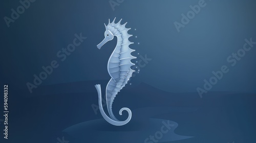 Minimalistic rendering of a seahorse