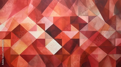 Geometric wallpaper with muted red fiery facets