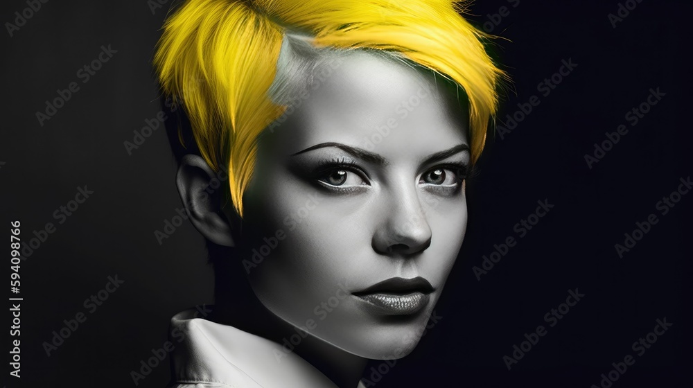 custom made wallpaper toronto digitalBlack and white portrait with a bold yellow filter