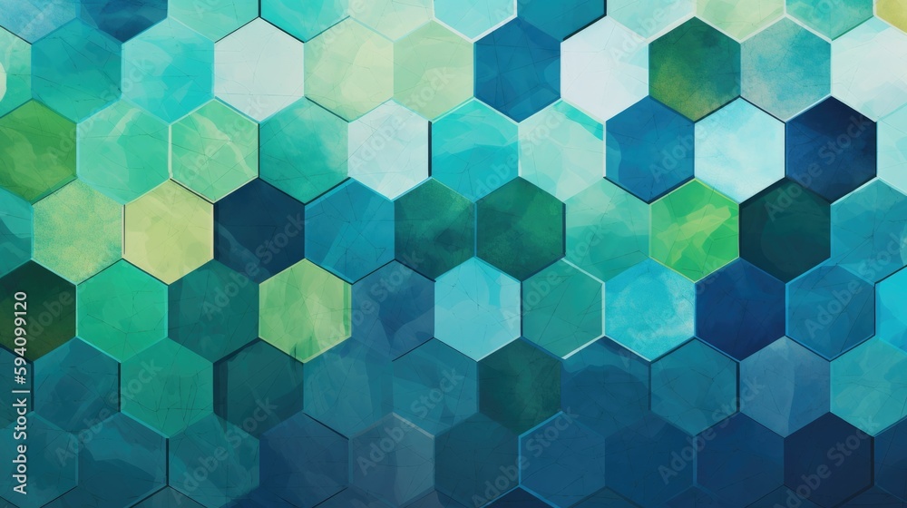 Abstract wallpaper of hexagonal shapes in blues Abstract wallpaper of hexagonal shapes in blues