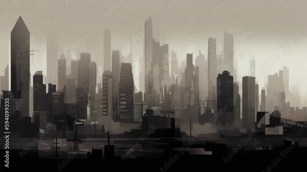 Monochromatic hazy landscape with dark mirage Monochromatic hazy landscape with dark mirage