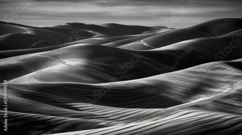Monochrome landscape with a striking stroke