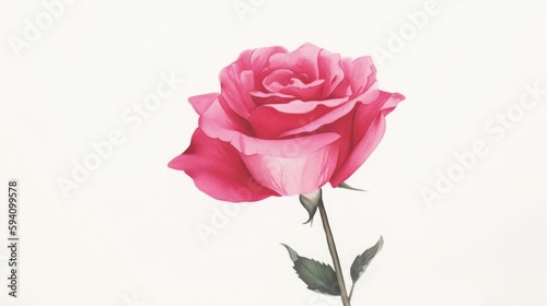 Wallpaper Mural Minimalist bright pink flower drawing Torontodigital.ca