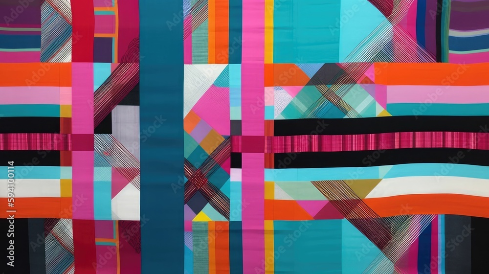 Fototapeta premium Bold striped and check design