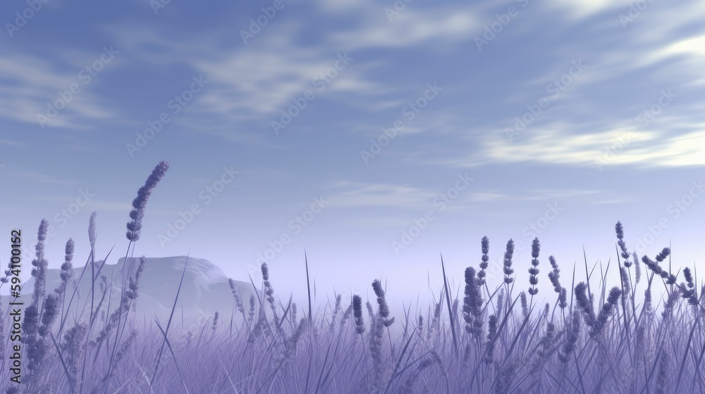 Obraz premium Pale blue sky with hints of orange during sunrise