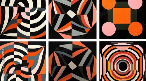 Minimalist op art in bold geometric forms
