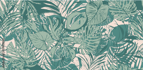 Summer pattern. Tropical leaves pattern perfect for textiles and decoration