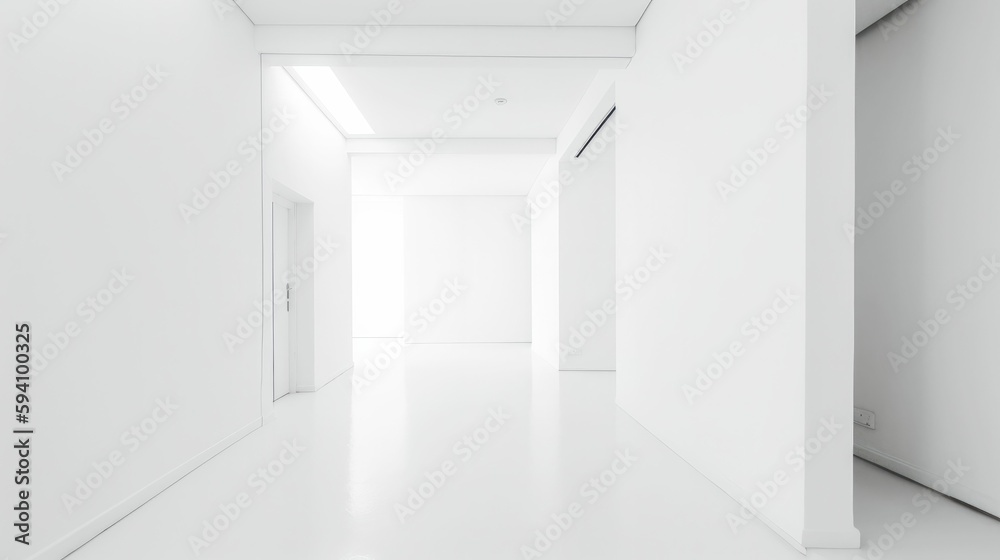 Minimalist white space with focus on empty areas