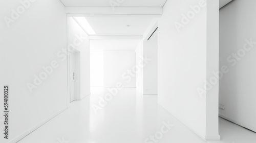 Minimalist white space with focus on empty areas