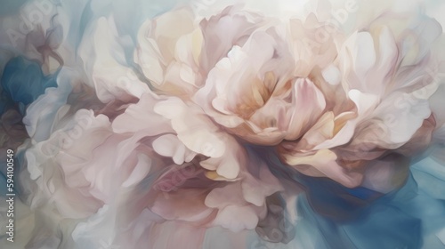 Soft drawings of delicate pale petals