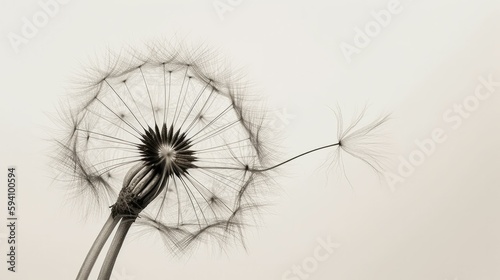 Minimalist drawing of a dandelion seed head