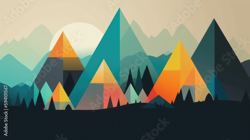 Post-modernist geometric mountain range