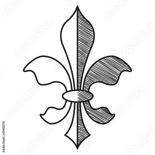 Isolated lys flower symbol sketch icon Vector