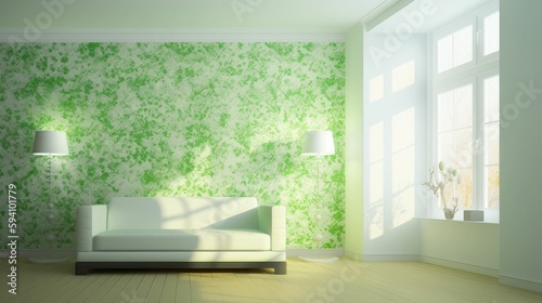 Brightly illuminated wallpaper for spring cleaning