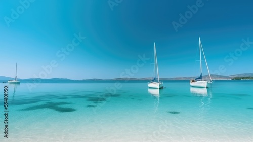 Colorful Sailing Boats, Yachts, and Catamaran