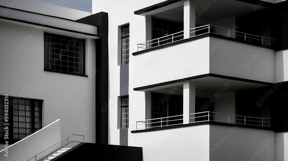 Fototapeta premium Simplistic Bauhaus design with bold lines