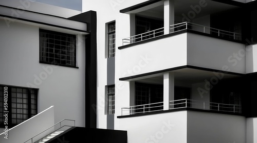 Simplistic Bauhaus design with bold lines