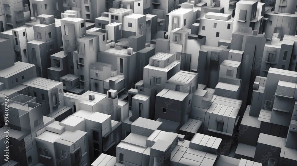 Large grey square pattern on clustered buildings Large grey square pattern on clustered buildings