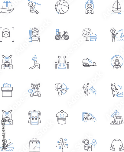 Exercise line icons collection. Endurance, Cardio, Strength, Flexibility, Agility, Resistance, Posture vector and linear illustration. Balance,Wellness,Intensity outline signs set