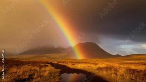 A beautiful scenic view with a rainbow of colors