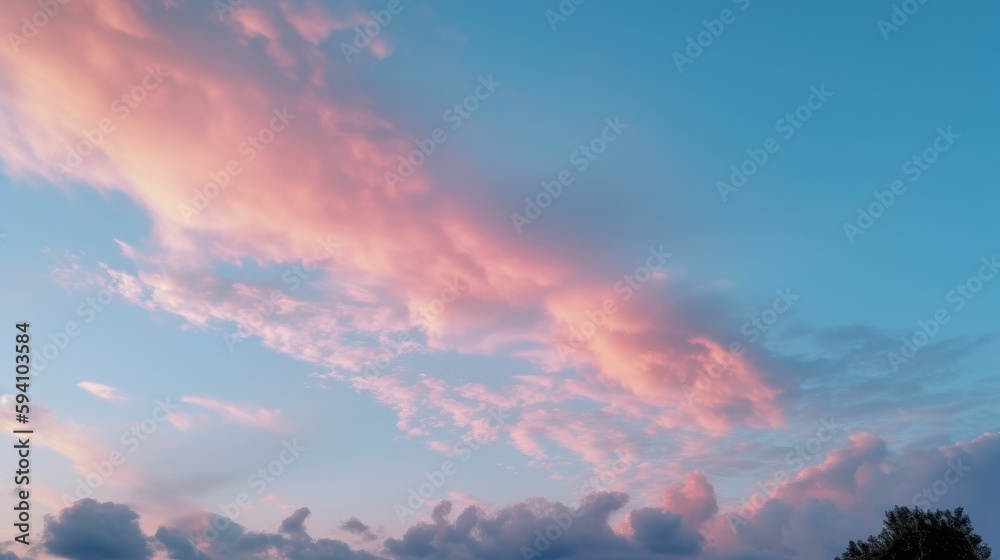 Soft blue sky with hints of pink and purple