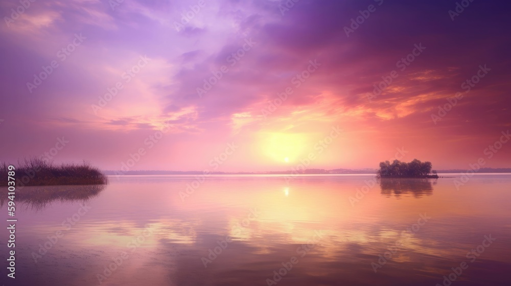 Hope and Optimism - Soft Purple Sky with Gold