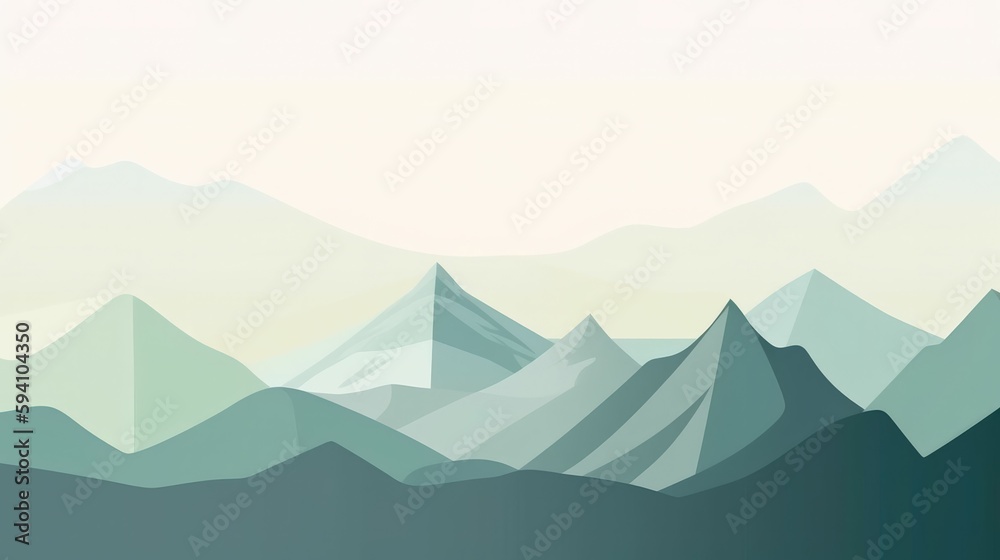 Clean minimalistic illustration of a mountain landscape